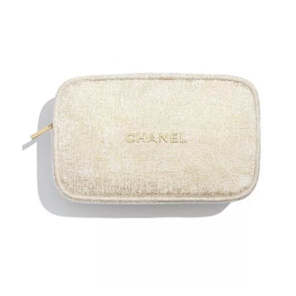 CHANEL Makeup Bag 2023 Holiday Beige Pouch Only Limited Edition! NEW!